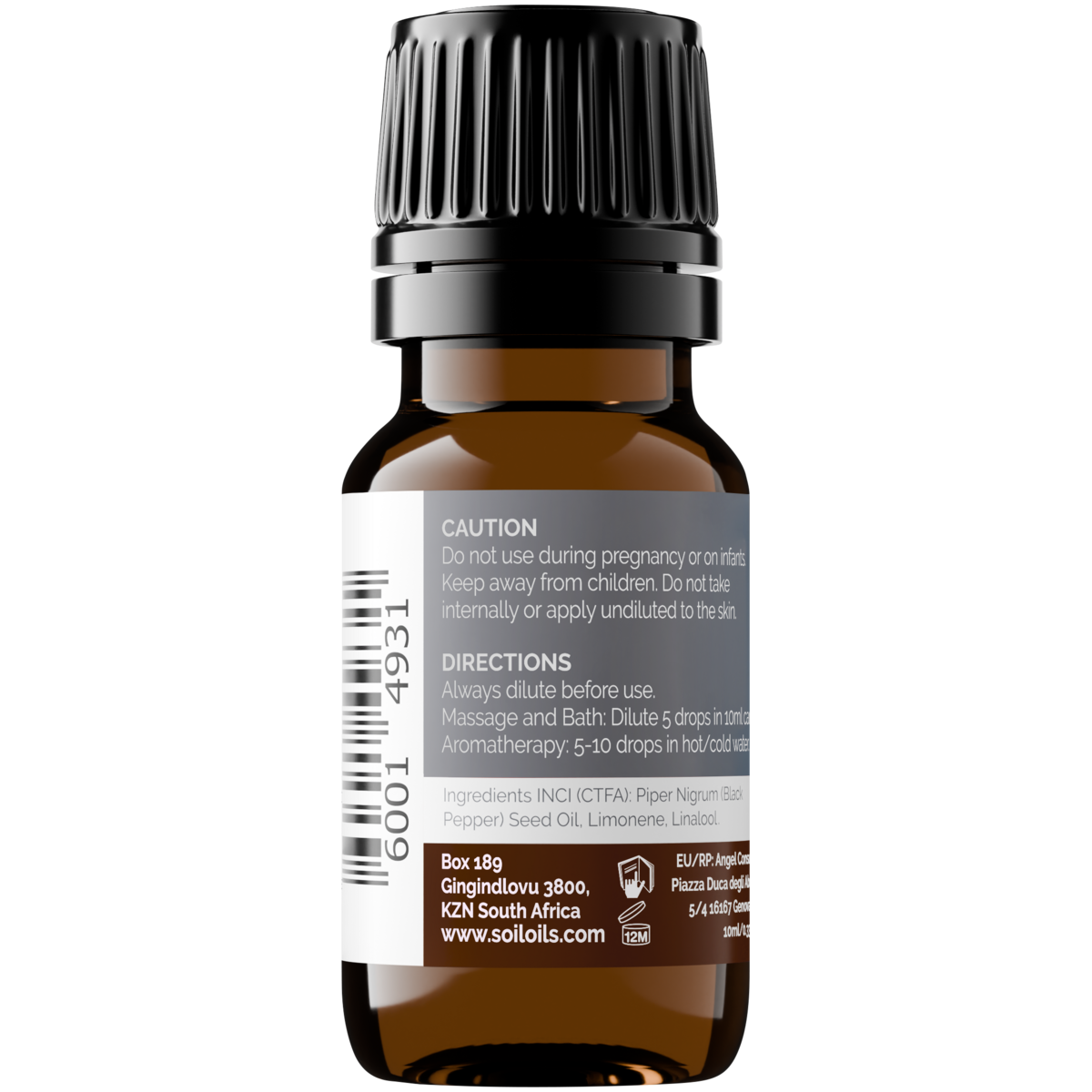 Organic Black Pepper Essential Oil 20ml