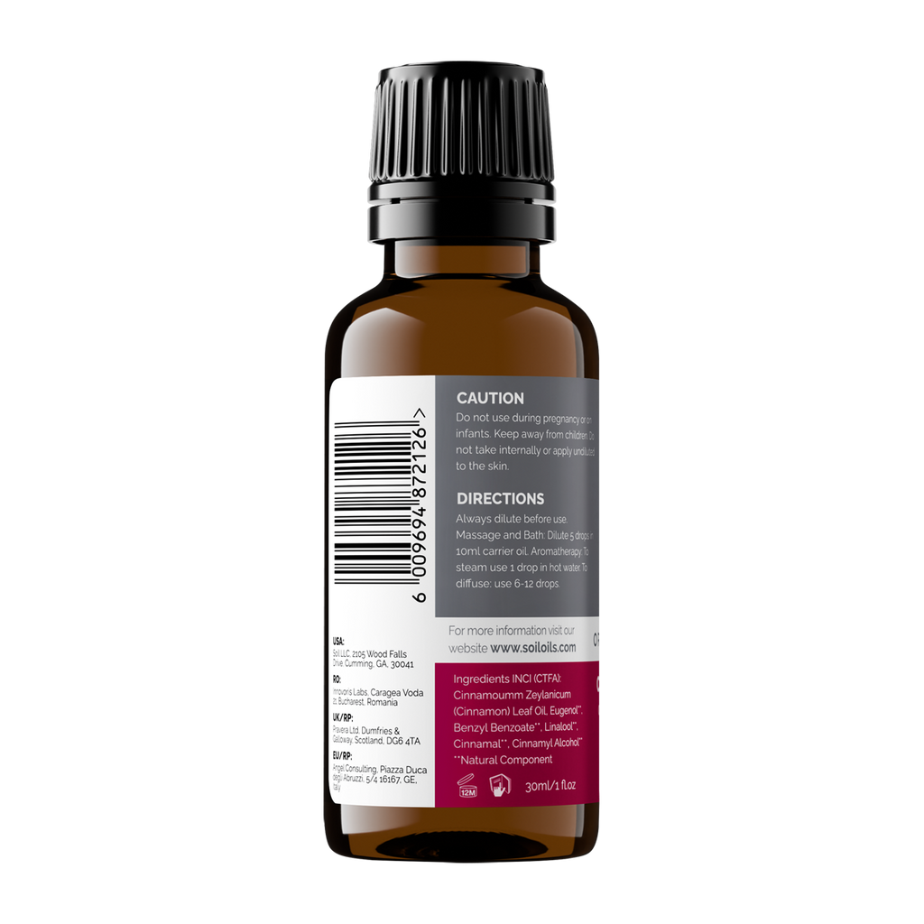 Organic Cinnamon Leaf Essential Oil 30ml