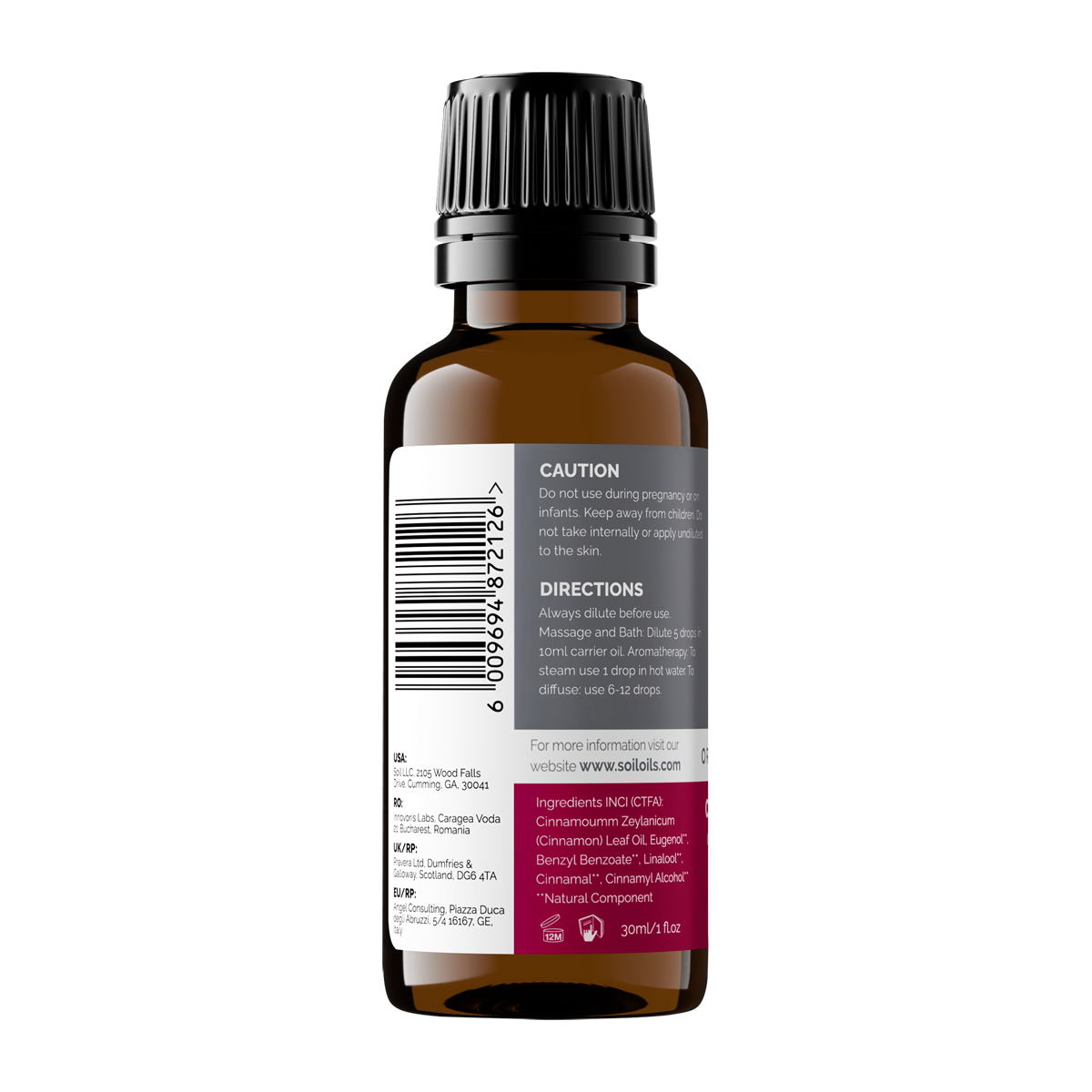 Organic Cinnamon Leaf Essential Oil 30ml