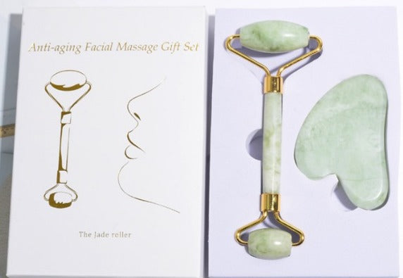 Jade Roller & Jawline Sculpting Stone