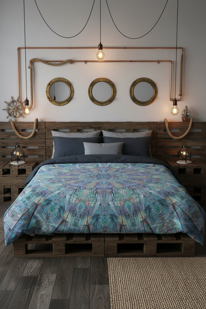 Blue Denim Art Pattern Duvet Cover